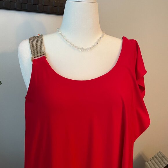 Collection Dress Barn Elegant Red Sleeveless Cocktail Dress Size 10 - Picture 4 of 11